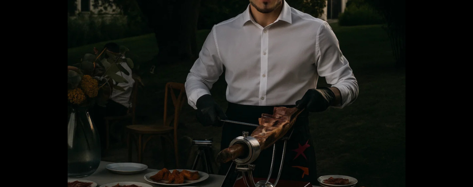 Anthony Gallardo maestro fundador de arte y cuchillo de Arte de cortar jamón y el mejor cortador de Jamón en Cataluña